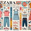 ZARAキッズのサイズガイド、年齢と身長別のおすすめサイズを解説するイラスト。