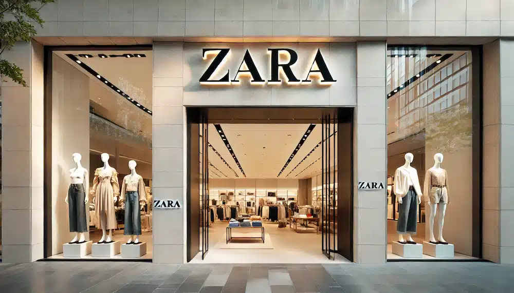 ZARAの店舗の外観。