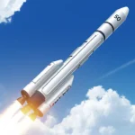 日本のH2Aロケット最終号機（50号機）が青空に向かって力強く上昇していくアニメ風イラスト。ロケットの底部からはオレンジ色の炎が噴出しており、機体には「H2A」と「50」の文字が確認できる。周囲には祝福のエフェクトが輝いている。