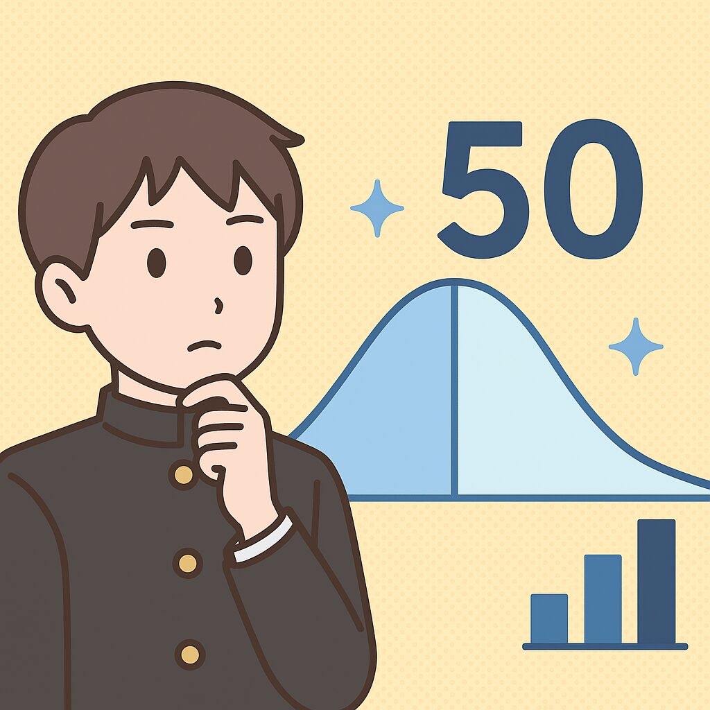 偏差値50はどのくらい？高校生にもわかる平均との違い・順位の目安・見方をやさしく解説